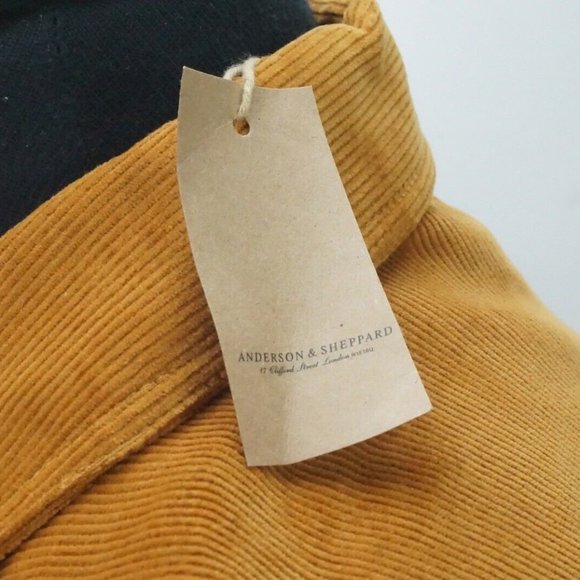 Anderson Sheppard Work Jacket Corduroy Coat Ochre Sz XXS Brand New - Picture 3 of 8